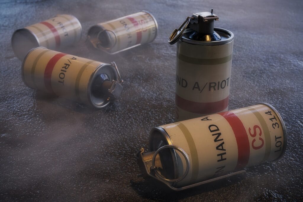 3D illustration of tear gas grenades showcasing their design and features, relevant to tear gas grenades topic.